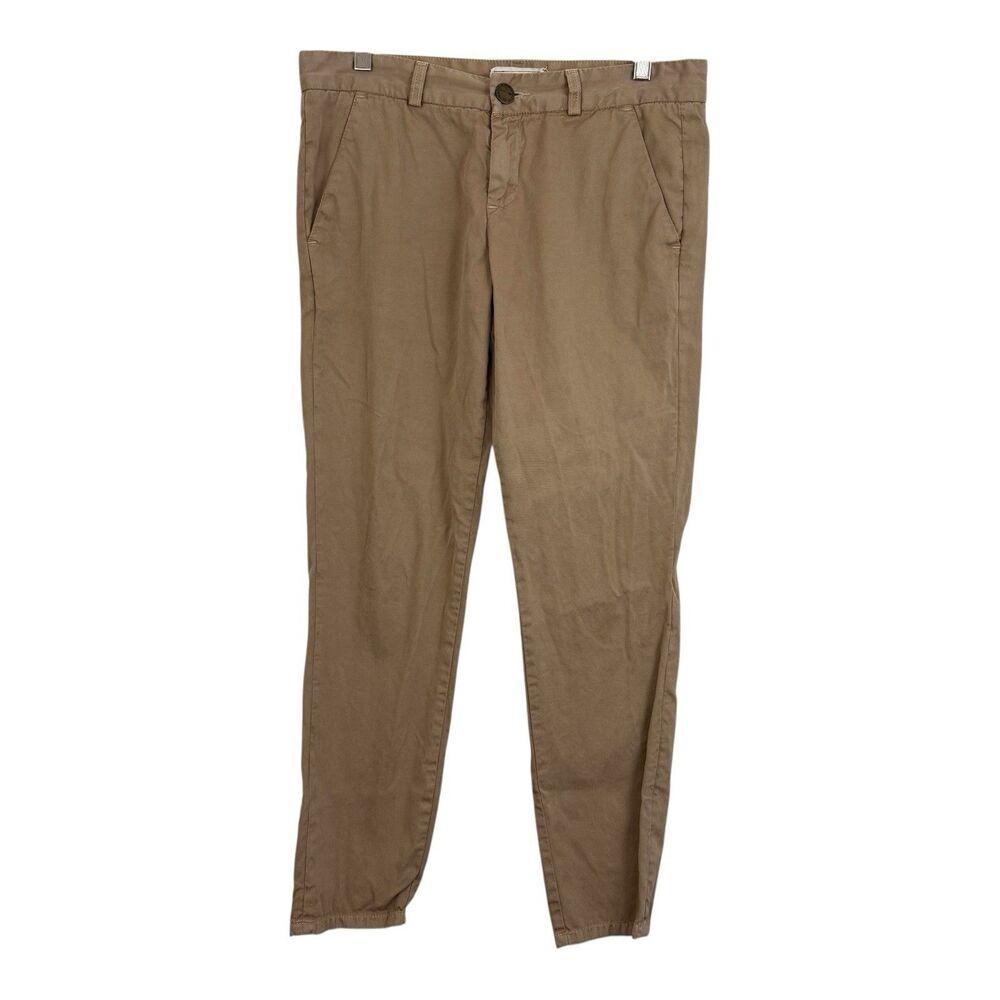 Current Elliott Ankle Chino Pants Womens Sz 26 Twill Khaki Beige Cotton Mid Rise